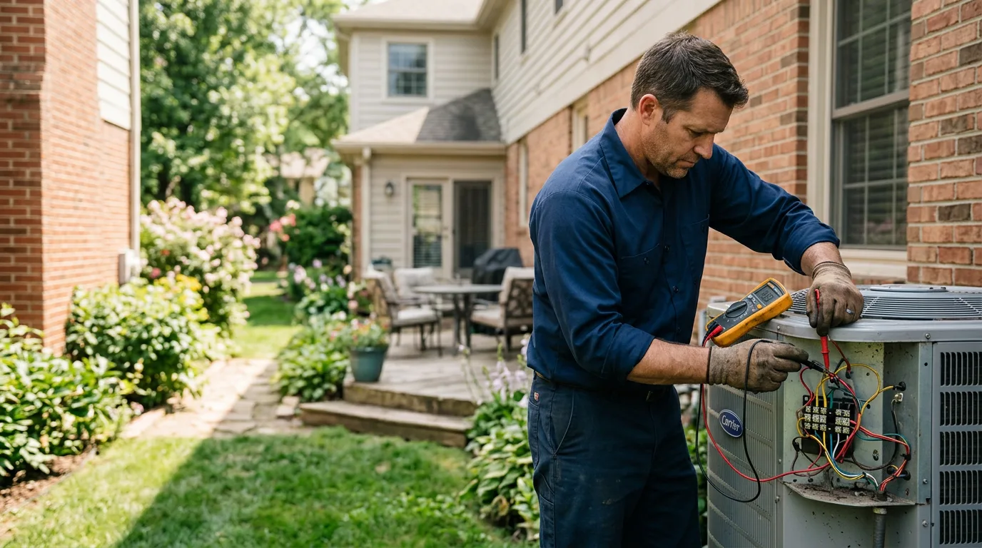 HVAC technician working near Hennepin, OK
